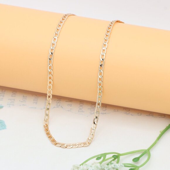 "Elegant Rose Gold Necklace with Unique Link Design, XPNL0335 - Picture 1 of 12